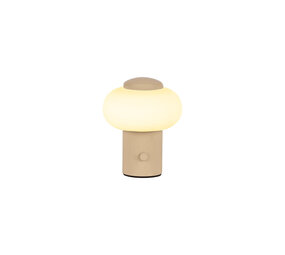 Lucide GUSTAV – Wiederaufladbare Tischlampe – Akku/Batterie – Ø 8 cm – LED dimmbar – 1x0,8 W 2700 K – Beige | Essential
