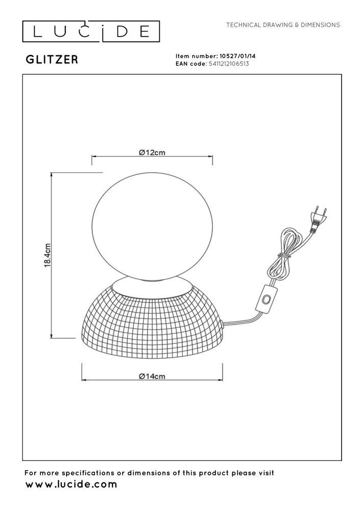 Lucide GLITZER – Tischleuchte – Ø 14 cm – 1xG9 – Silber | Essential