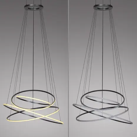 Neuhaus PURE Hanglamp E-Flying Rings Ø 110 cm vide donker grijs