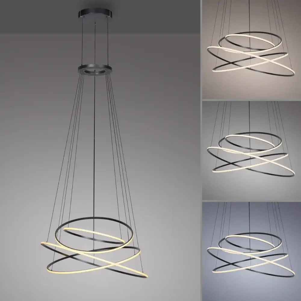 Neuhaus PURE Hanglamp E-Flying Rings Ø 110 cm vide donker grijs