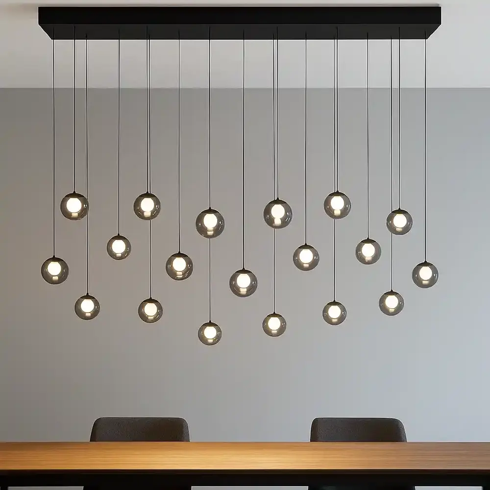 Neuhaus PURE Hanglamp Popup 19 lichts L 150 cm comfortlift donker grijs Neuhaus PURE Hanglamp Popup 19 lichts L 150 cm comfortlift donker grijs