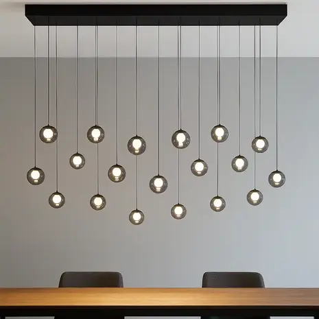 Neuhaus PURE Hanglamp Popup 19 lichts L 150 cm comfortlift donker grijs Neuhaus PURE Hanglamp Popup 19 lichts L 150 cm comfortlift donker grijs