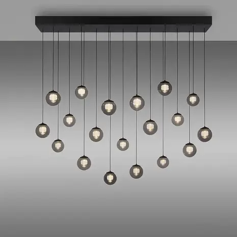 Neuhaus PURE Hanglamp Popup 19 lichts L 150 cm comfortlift donker grijs Neuhaus PURE Hanglamp Popup 19 lichts L 150 cm comfortlift donker grijs