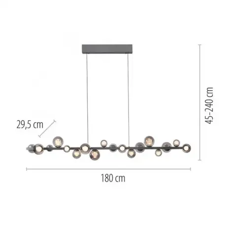 Neuhaus PURE Hanglamp E-Popup XL e-Lift L 180 cm donker grijs Neuhaus PURE Hanglamp E-Popup XL e-Lift L 180 cm donker grijs