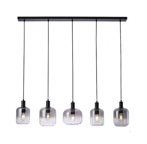 Freelight Hängeleuchte Vario 5 Licht L120 cm Rauchglas schwarz Freelight Hängeleuchte Vario 5 Licht L120 cm Rauchglas schwarz