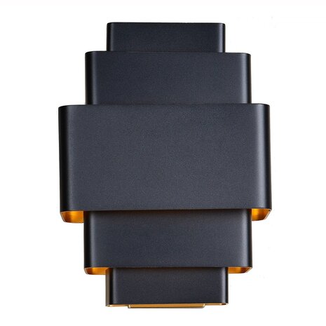 Artdelight Wandleuchte Layers B 20 cm schwarz gold Artdelight Wandleuchte Layers B 20 cm schwarz gold