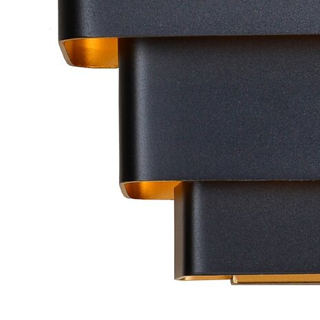 Artdelight Wandleuchte Layers B 20 cm schwarz gold Artdelight Wandleuchte Layers B 20 cm schwarz gold