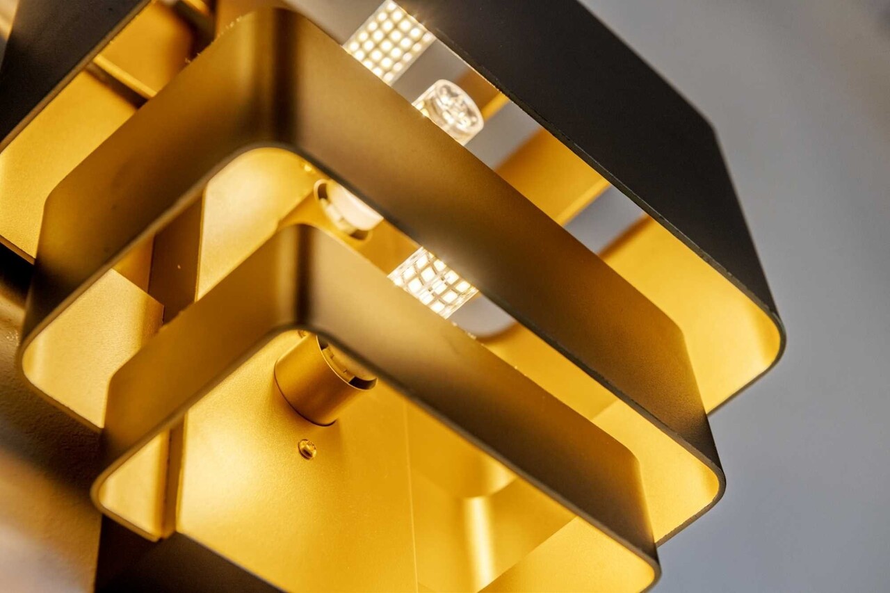 Artdelight Wandleuchte Layers B 20 cm schwarz gold Artdelight Wandleuchte Layers B 20 cm schwarz gold