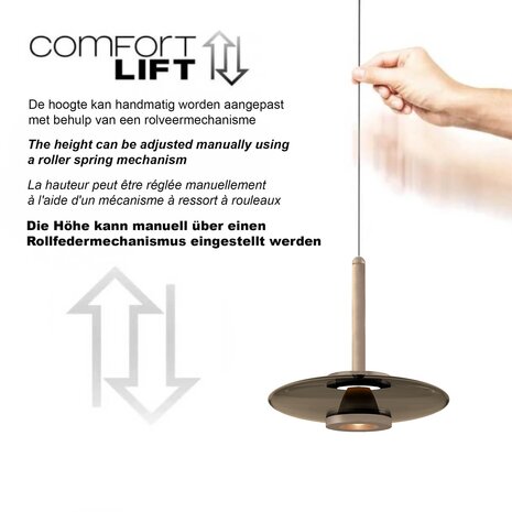 Artdelight Hängeleuchte Madison 1 Licht Ø 22 cm comfort lift champagner