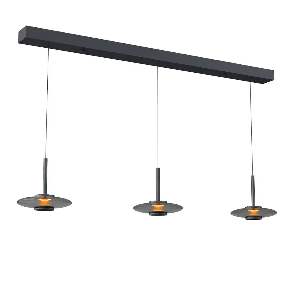 Artdelight Hängelampe Madison 3-flammig L 130 cm Komfortlift schwarz