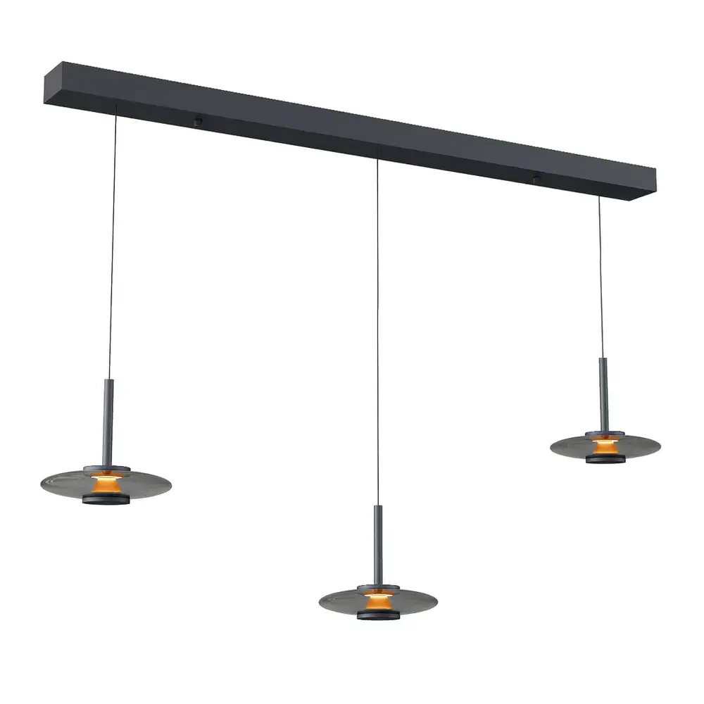 Artdelight Hängelampe Madison 3-flammig L 130 cm Komfortlift schwarz