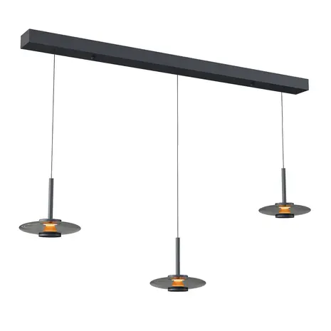 Artdelight Hängelampe Madison 3-flammig L 130 cm Komfortlift schwarz