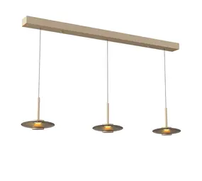 Artdelight Hängelampe Madison 3-flammig L 130 cm Komfortlift Champagner