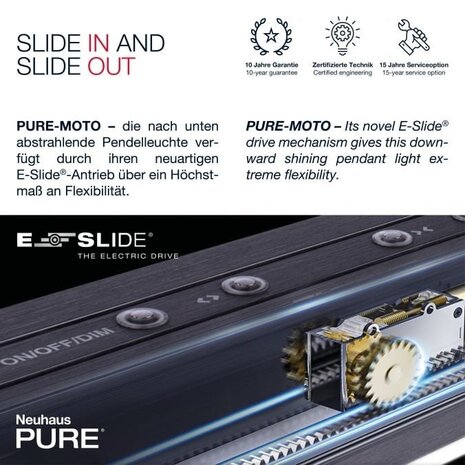 Neuhaus PURE Hängelampe e-Slide L 120-200 cm dunkelgrau Neuhaus PURE Hängelampe e-Slide L 120-200 cm dunkelgrau