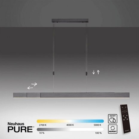 Neuhaus PURE Hängelampe e-Slide L 120-200 cm dunkelgrau Neuhaus PURE Hängelampe e-Slide L 120-200 cm dunkelgrau