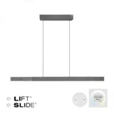 Neuhaus PURE Hängelampe e-Lift + e-Slide L 120-200 cm dunkelgrau