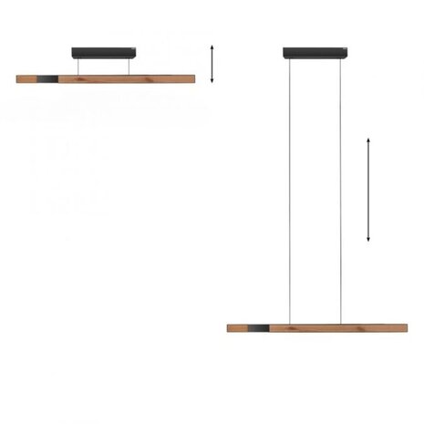 Neuhaus PURE Hängelampe e-Lift + e-Slide L 120-200 cm schwarzes Holz Neuhaus PURE Hängelampe e-Lift + e-Slide L 120-200 cm schwarzes Holz