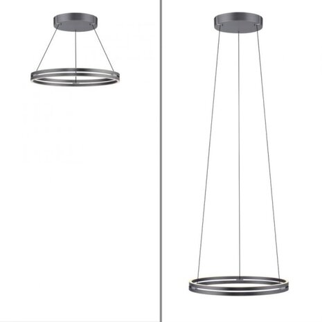 Neuhaus PURE Hängelampe E-Loop e-Lift Ø 70 cm dunkelgrau Neuhaus PURE Hängelampe E-Loop e-Lift Ø 70 cm dunkelgrau