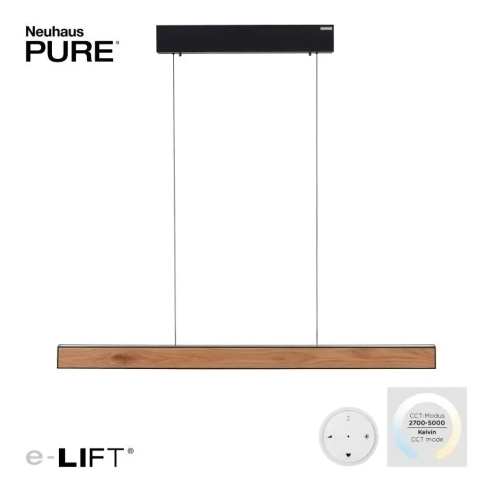 Neuhaus PURE Hängelampe e-Lift L 120 cm schwarzes Holz