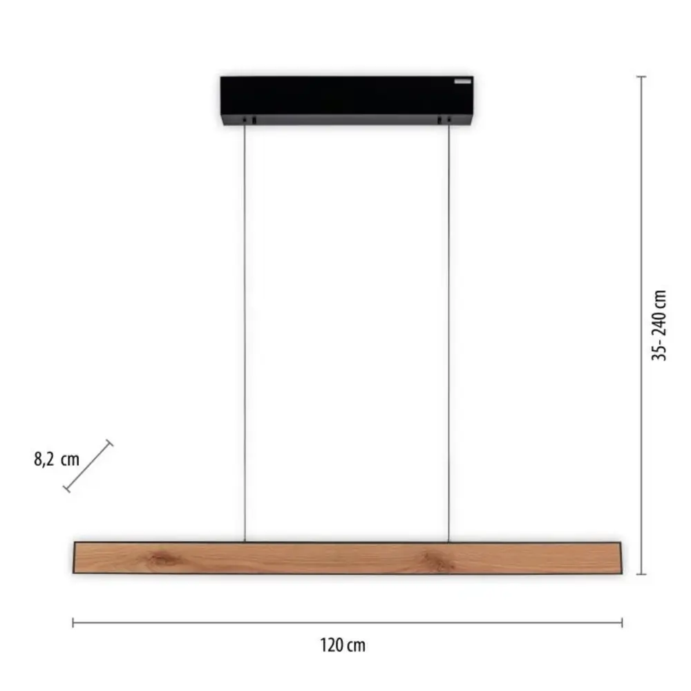 Neuhaus PURE Hängelampe e-Lift L 120 cm schwarzes Holz
