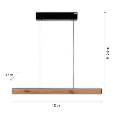 Neuhaus PURE Hängelampe e-Lift L 120 cm schwarzes Holz