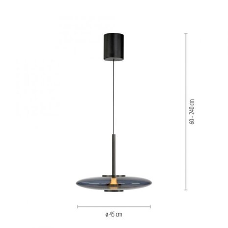 Neuhaus PURE Hängelampe E-Vitrum e-Lift Ø 45 cm dunkelgrau Neuhaus PURE Hängelampe E-Vitrum e-Lift Ø 45 cm dunkelgrau