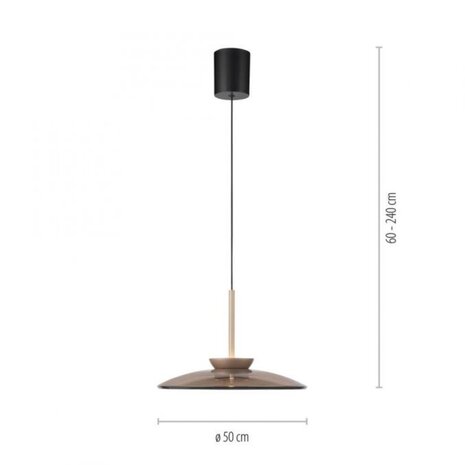 Neuhaus PURE Hängelampe E-Moon e-Lift Ø 50 cm, champagnerfarben