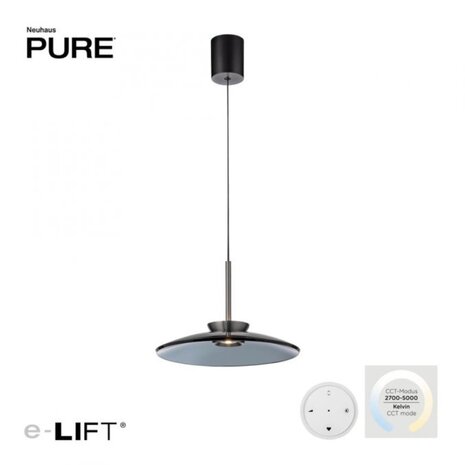 Neuhaus PURE Hängelampe E-Moon e-Lift Ø 50 cm dunkelgrau Neuhaus PURE Hängelampe E-Moon e-Lift Ø 50 cm dunkelgrau
