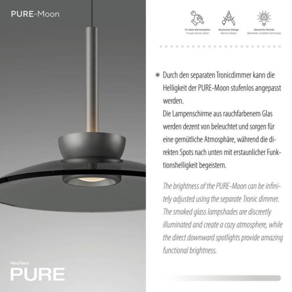 Neuhaus PURE Hängelampe Moon 3-flammig L 140 cm Komfortlift dunkelgrau Neuhaus PURE Hängelampe Moon 3-flammig L 140 cm Komfortlift dunkelgrau