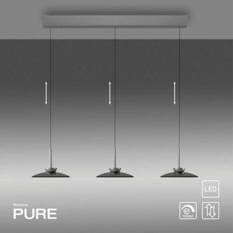 Neuhaus PURE Hängelampe Moon 3-flammig L 140 cm Komfortlift dunkelgrau Neuhaus PURE Hängelampe Moon 3-flammig L 140 cm Komfortlift dunkelgrau