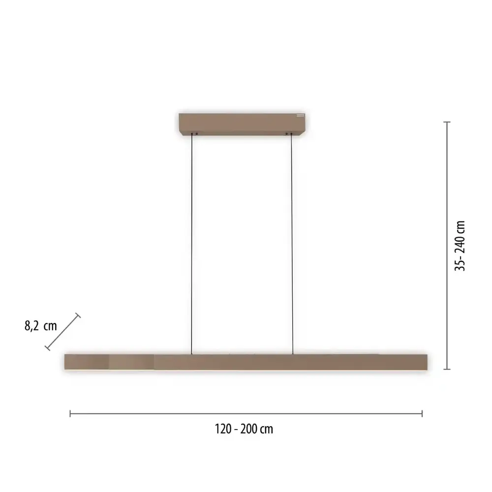 Neuhaus PURE Hängelampe e-Lift + e-Slide L 120-200 cm, champagnerfarben