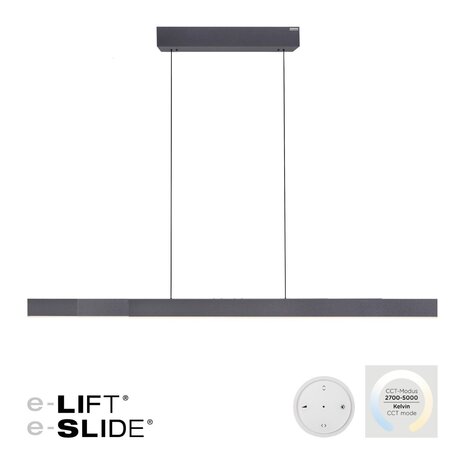Neuhaus PURE Hängelampe e-Lift + e-Slide L 120-200 cm schwarz