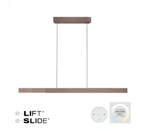 Neuhaus PURE Hängelampe e-Lift + e-Slide L 120-200 cm dunkelmetallbraun