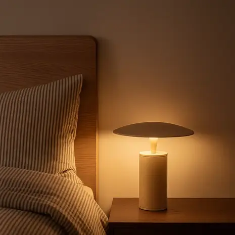 Expo Trading ETH Tischlampe Jess Ø 25 cm cremefarben