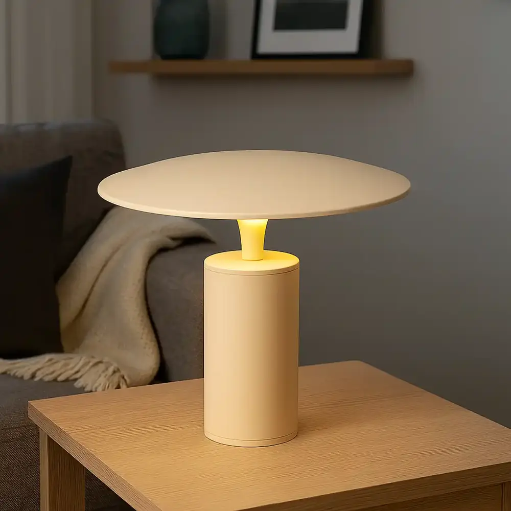 Expo Trading Tischlampe Jess Ø 25 cm cremefarben