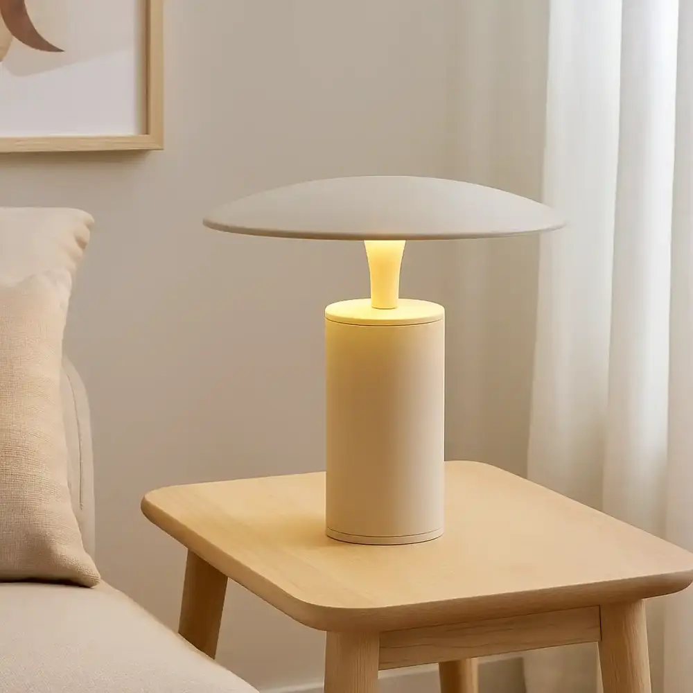 Expo Trading ETH Tischleuchte Jess Ø 30 cm cremefarben