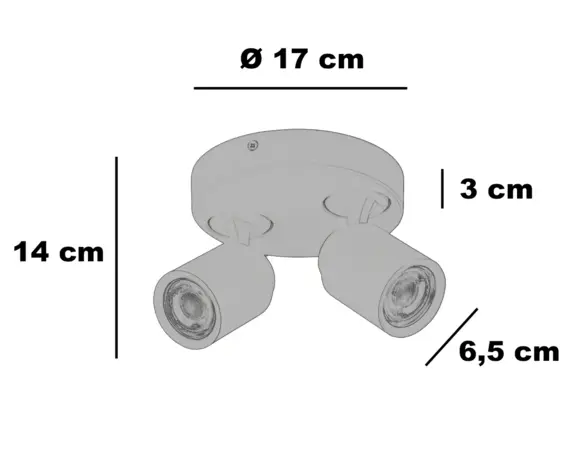 Freelight Spot Razza 2-flammig Ø 17 cm GU10 Bronze Gold