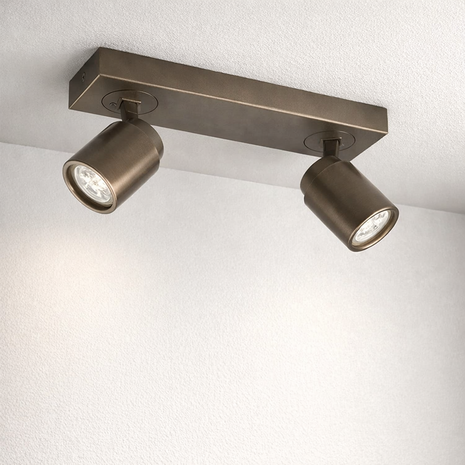 Freelight Spot Razza 2-flammig L 32 cm GU10 Bronze Gold