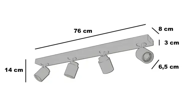Freelight Spot Razza 4-flammig L 76 cm GU10 Bronze Gold