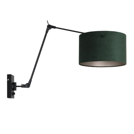 Steinhauer Wandleuchte prestige chic 8121 schwarzer Schirm grünes Velours
