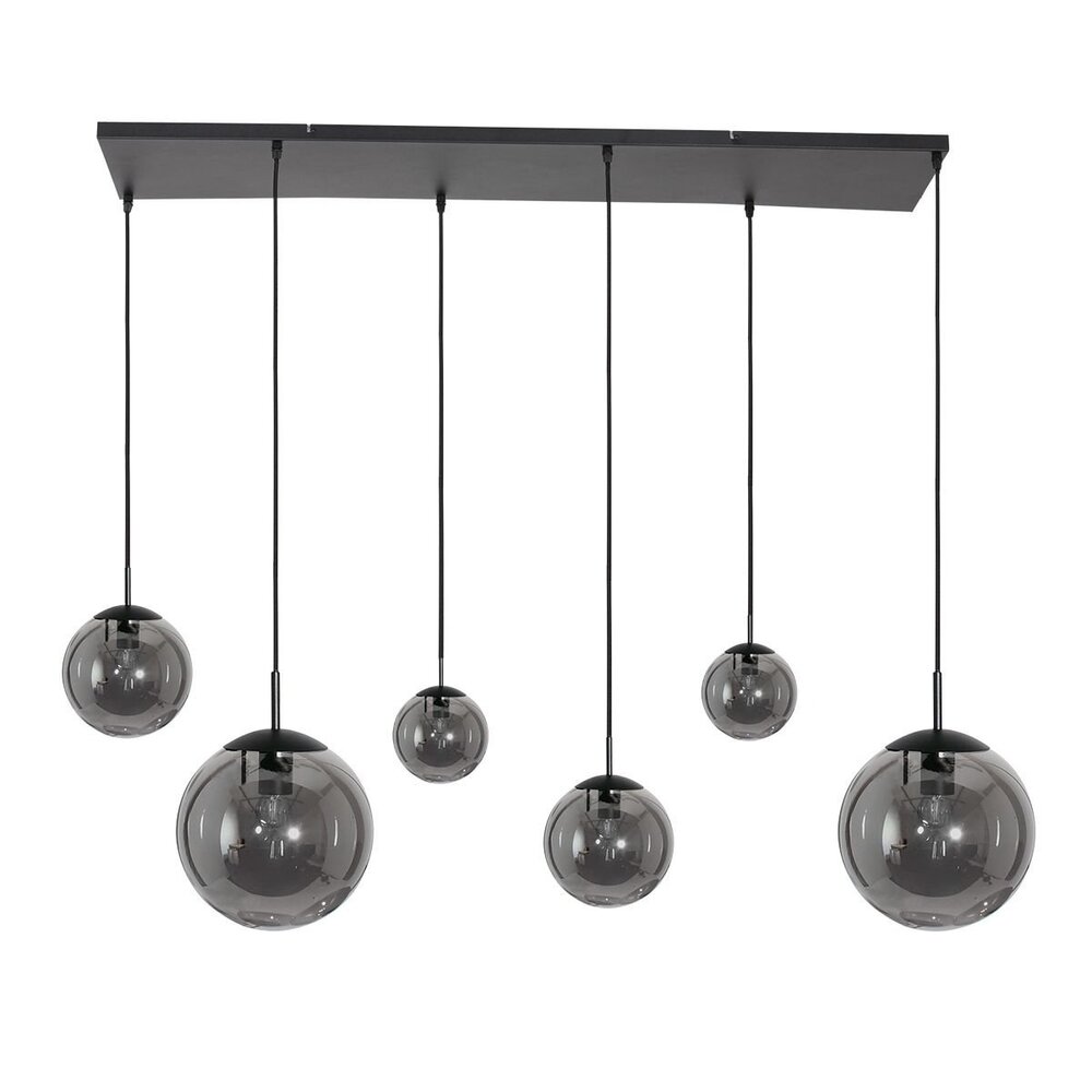 Steinhauer Hängeleuchte bollique L 120 cm B 25 cm 6 Lichter 3499 schwarz
