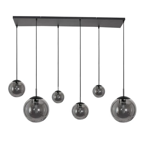 Steinhauer Hängeleuchte bollique L 120 cm B 25 cm 6 Lichter 3499 schwarz