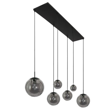 Steinhauer Hängeleuchte bollique L 120 cm B 25 cm 6 Lichter 3499 schwarz