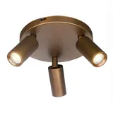 Freelight Spot Scolo 3-flammig, Ø 18 cm, Bronze-Gold