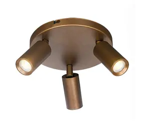 Freelight Spot Scolo 3-flammig, Ø 18 cm, Bronze-Gold