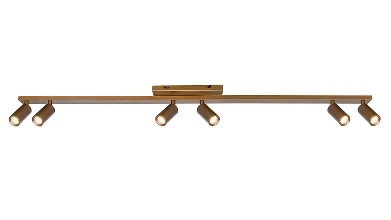 Freelight Spot Scolo 6-flammig L 119 cm Bronze Gold