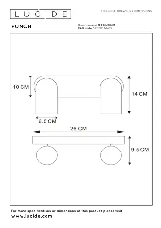 Lucide PUNCH - Deckenstrahler - 2xGU10 - Weiß
