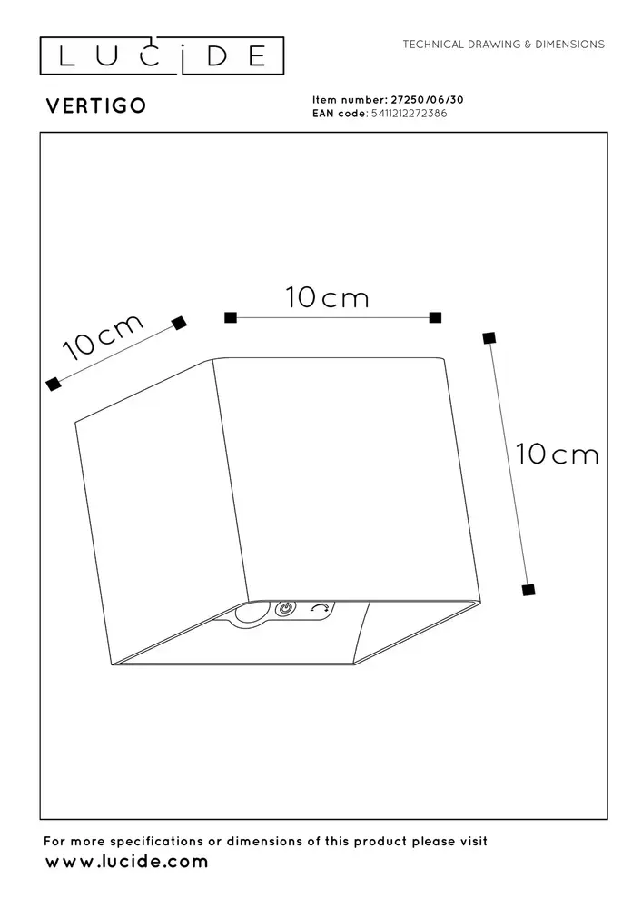 Lucide VERTIGO - Wiederaufladbare Wandleuchte Innen/Außen - Batterie/Batterie - LED Dimb. - 1x6W 2700K - IP54 - Bewegungssensor - Magnetisch - Schwarz