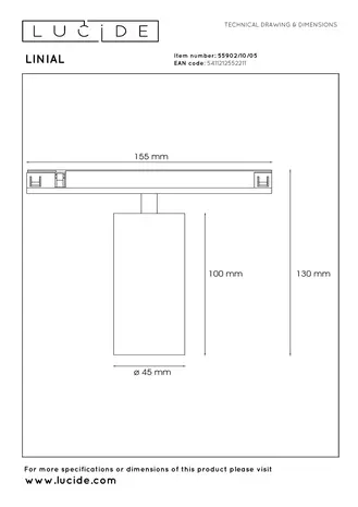 Lucide LINIAL MOX Railspot - 1-phasiges Schienensystem/ Schienenbeleuchtung - 1xLED - Champagner