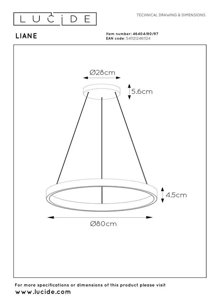 Lucide LIANE - Hängeleuchte - Ø 80 cm - LED - CCT - Rostbraun